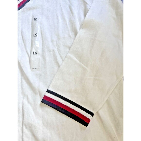 Tommy Hilfiger Women's Plus Size V-Neck Sweater Modern Casual Ivory off White 1X - Picture 6 of 7